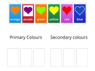 Primary and secondary colours