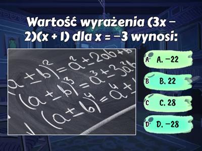 Wyrażenia algebraiczne - utrwalenie i powtórzenie wiadomości 7