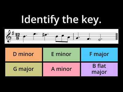 Key signatures 18:   Am, B flat, C, D, Dm, Em, F, G