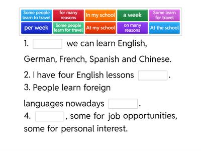 MSE Speaking Part 2 Learning English part 1 fill in the gaps