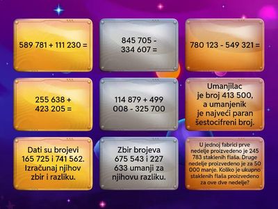 Sabiranje i oduzimanje šestocifrenih brojeva
