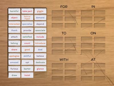 CAE dependent prepositions