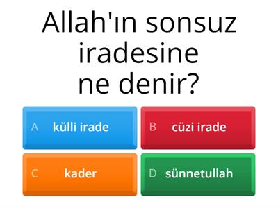 kader ve kaza/ sadaka ve zekat