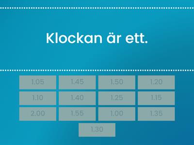 Ordförråd - Klockan (aktivitet 1)