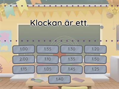 Ordförråd - Klockan (aktivitet 1)