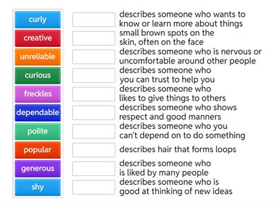 Optimise Academy B1 starter unit personality adjectives