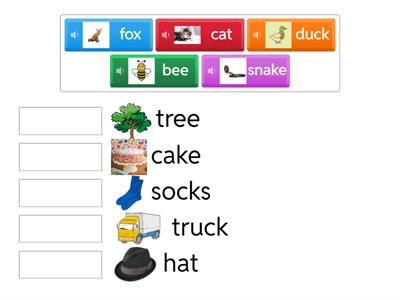Matching the rhyming words 