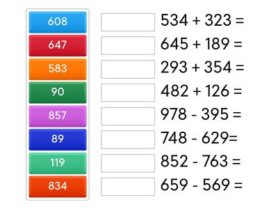 Pisano zbrajanje i oduzimanje do 1000