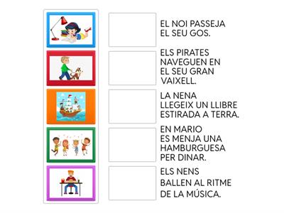 Comprensió lectora  frases en lletra de pal