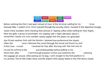 Fill in the gaps, using words from the word bank