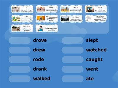 Simple Past Tense Irregular Verbs fill-in-the-blank