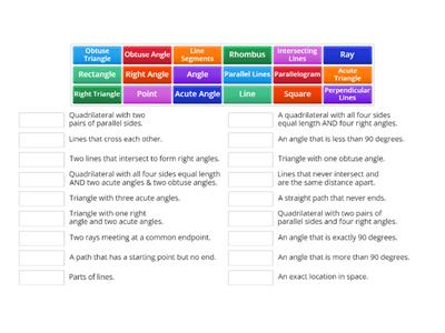 Geometry Terms Matching 