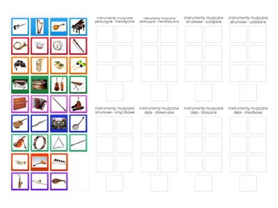 Przyporządkuj instrumenty do właściwych grup