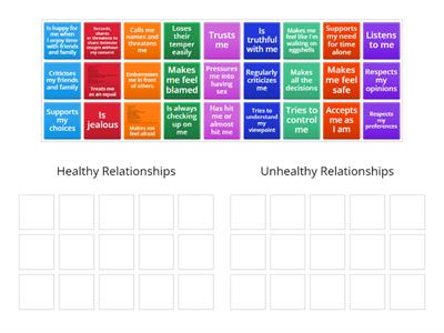 Healthy vs Unhealthy relationships