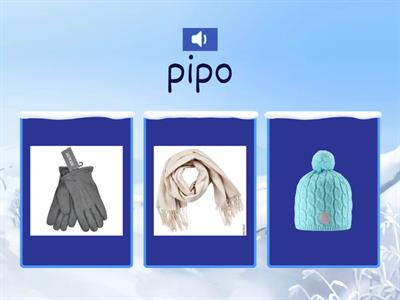 Kohteen Vaatteet, talvi: kuuntele ja valitse oikea kuva kopio tekijä koulutus