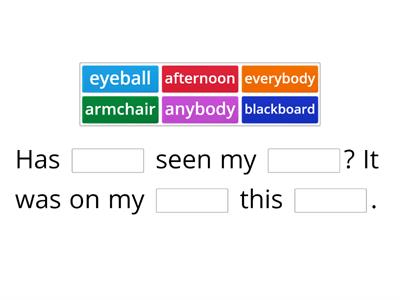 Sentences with compound words