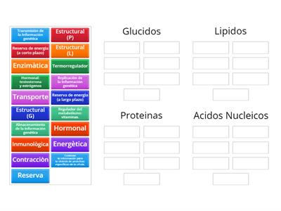 BIOMOLECULAS - Funciones