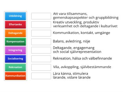 Fritidsaktiviteters grundläggande funktioner