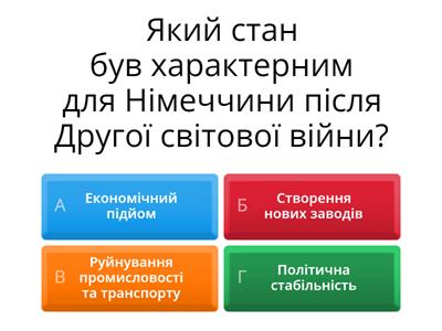 Німеччина: від «економічного дива» до об’єднання країни та сучасного стану