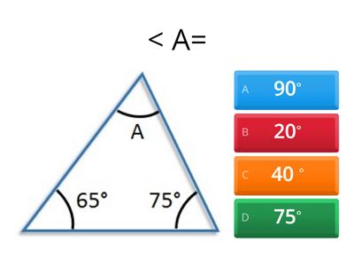 Angles in a triangle