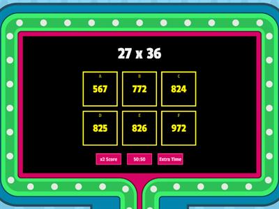 2 by 2 digit Multiplication Gameshow