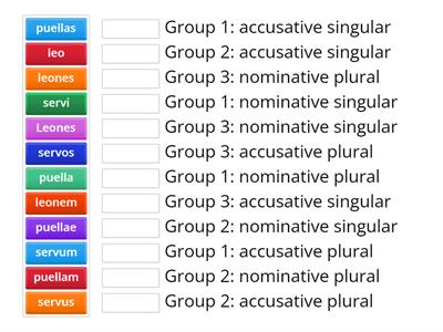 Latin Group 1,2,3 nominative and accusative
