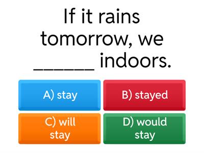 If clause- type 1 conditional clause