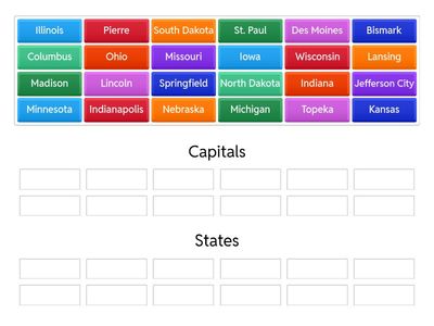 Midwest States and Capitals Group Sort