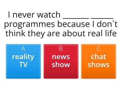Types of tv programmes