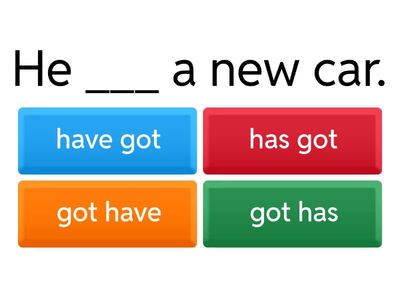 Have Got/Has Got Quiz