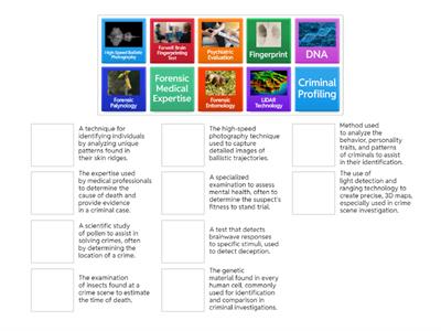 Matching activity: Methods and techniques of forensic investigation