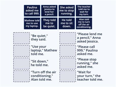 Reported Speech Commands and Requests