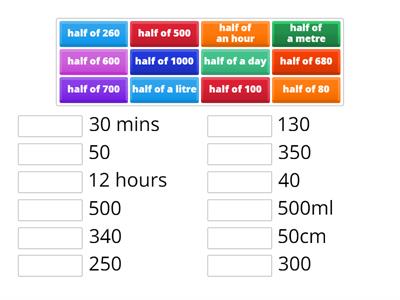 Half of (with units)