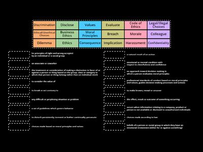 Business Ethics- Vocab Match Up Adventure