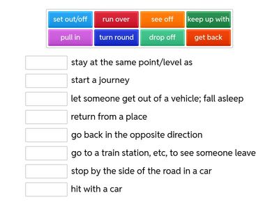 Phrasal verbs Transport/Travel ЕГЭ