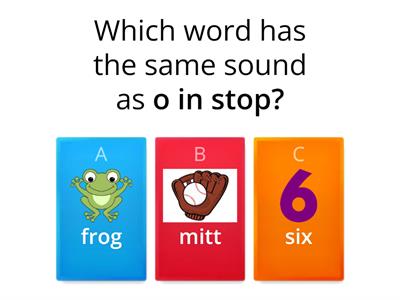 Phonics Revision on short a , i , o