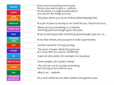 Shopping Vocabulary