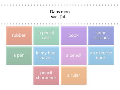 Classroom objects French