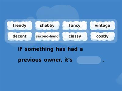 7C Vocabulary: shopping (Speakout B2+)