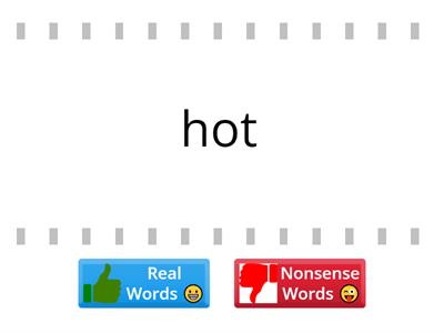 Real or Nonsense Words CVC