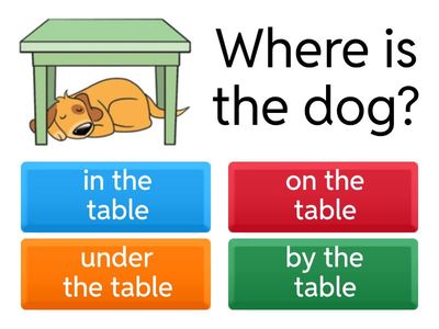 Prepositions (in, on, under, next to)