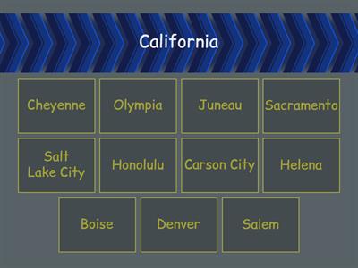 West reigion states & capitals