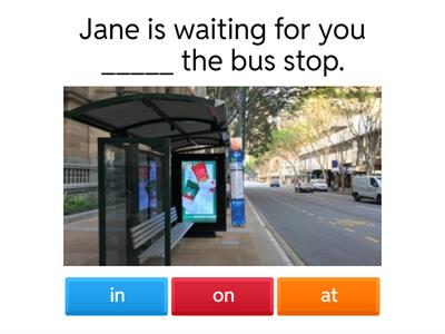 Prepositions in, on, at