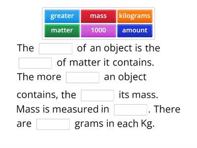 BGE - S1 Physics - Mass