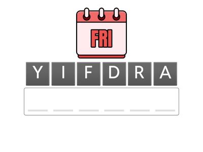 [YEAR 6] DAYS OF THE WEEK