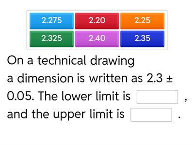 Tolerance Lower and Upper Limit Practice 