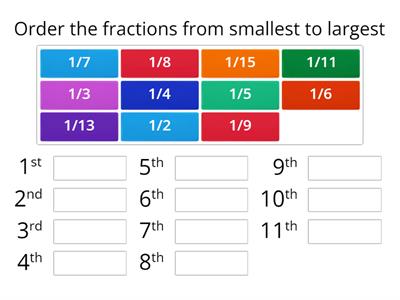 Ordering Fractions - Warm-up