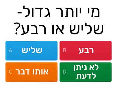 חידון שברים לכיתה ד