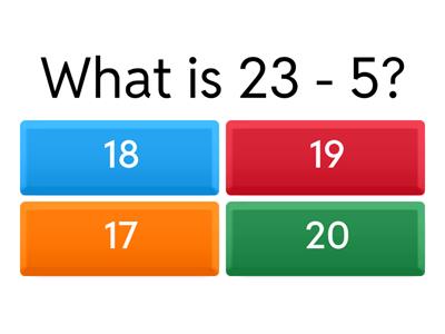 2-Digit Minus 1-Digit Quiz