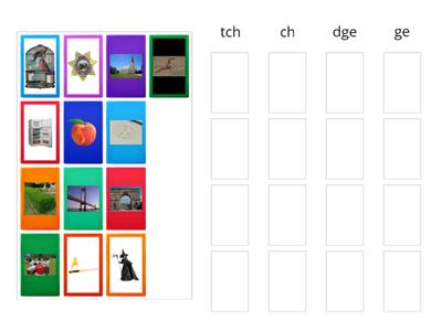 Words with CH, TCH, DGE, GE